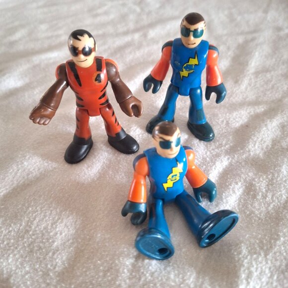 Imaginext Sky Racers 3 Figures 2 Orange & Blue 1 Red - Picture 14 of 15